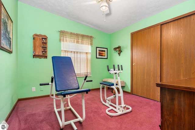 5206 S Riverview Dr, Lake City, MI 49651 - office with carpet floors, a ceiling fan, and baseboards