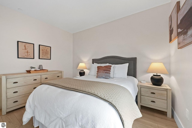 708 Randolph St Unit 204, Traverse City, MI 49684 - bedroom with light wood-type flooring and baseboards