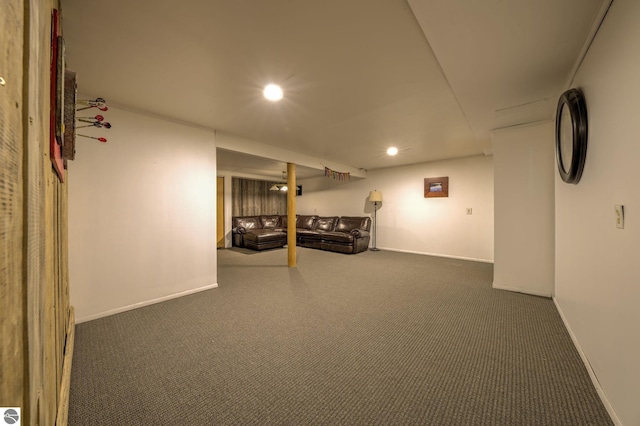 310 W Broadway, Suttons Bay, MI 49682 - finished below grade area featuring carpet flooring, recessed lighting, and baseboards