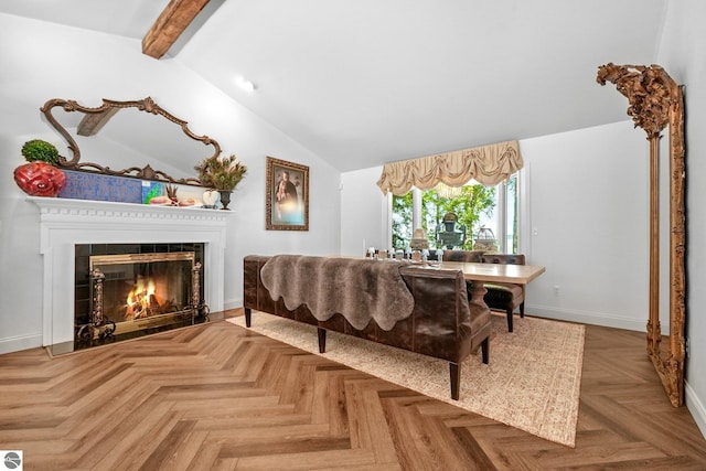 4283 Maitland Rd, Williamsburg, MI 49690 - dining area with a fireplace and baseboards