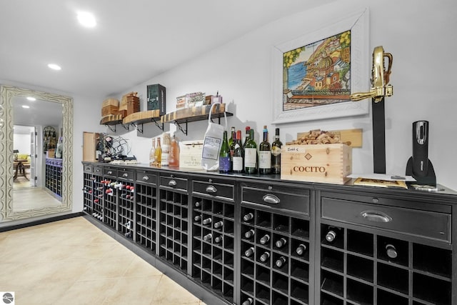 4283 Maitland Rd, Williamsburg, MI 49690 - wine room featuring tile patterned floors and recessed lighting