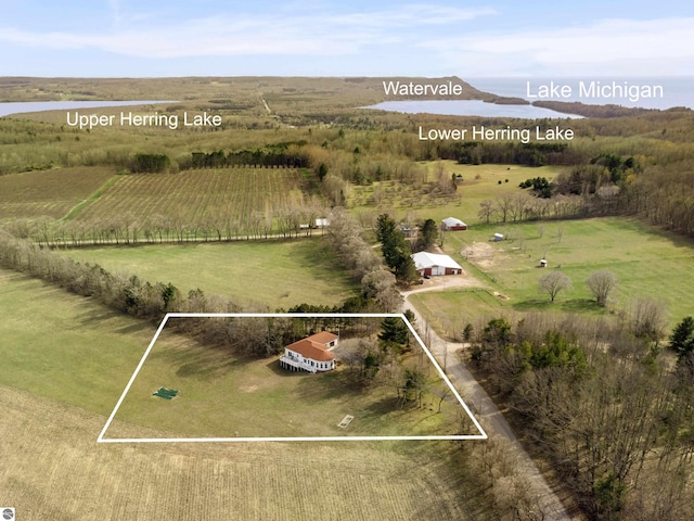 2769 White Rd, Frankfort, MI 49635 - view of rural area with property boundaries highlighted