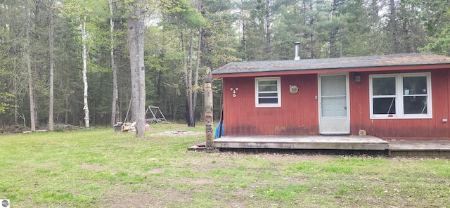 6031 Collins Rd, Onaway, MI 49765 - view of outdoor structure featuring a forest view