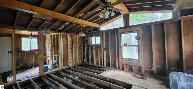 6031 Collins Rd, Onaway, MI 49765 - misc room with healthy amount of natural light and ceiling fan