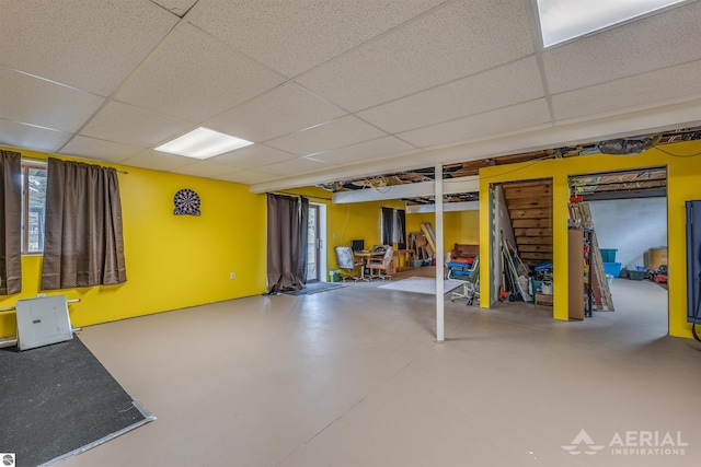 1929 Mohawk Trl, West Branch, MI 48661 - basement featuring a paneled ceiling