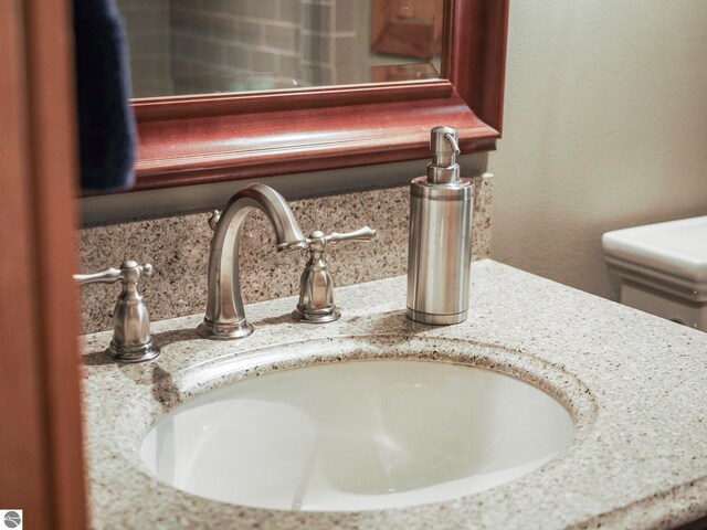 1321 N Manitou Trl, Leland, MI 49654 - bathroom view of toilet and vanity