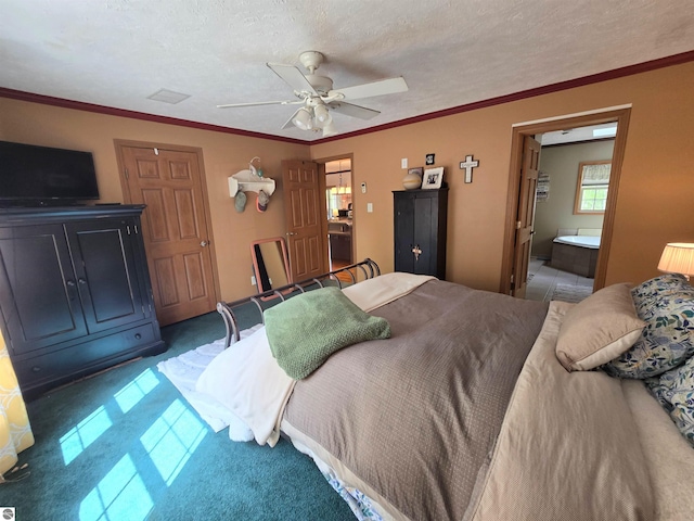 1470 N Al Moses Rd, Lake City, MI 49651 - carpeted bedroom with a ceiling fan and ensuite bath