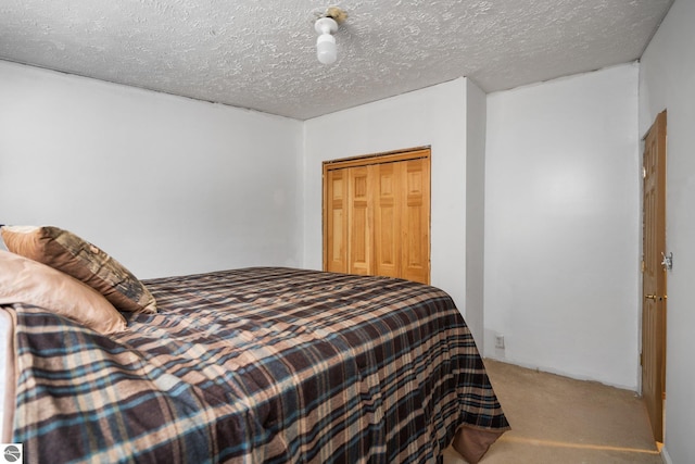 11567 Lake Valley Rd, Kalkaska, MI 49646 - carpeted bedroom featuring a closet and a textured ceiling