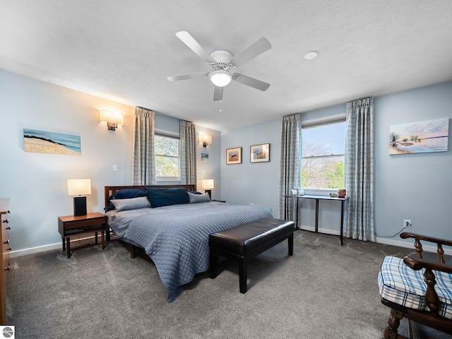 855 E State St, Traverse City, MI 49686 - carpeted bedroom with multiple windows, baseboards, and a ceiling fan