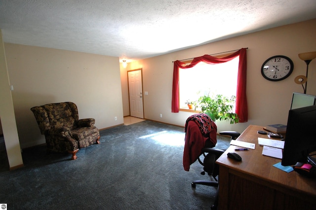 1137 Stoney Ridge Rd, West Branch, MI 48661 - carpeted office space with a textured ceiling and baseboards