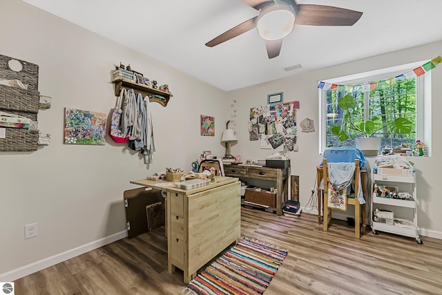 4667 Arbor Latch, Traverse City, MI 49685 - office with light wood-type flooring, ceiling fan, and baseboards