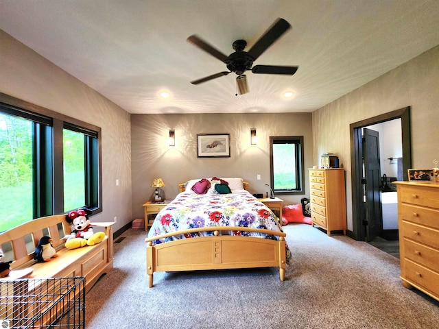 6238 E Gallivan Rd, Cedar, MI 49621 - carpeted bedroom featuring recessed lighting, ceiling fan, and baseboards