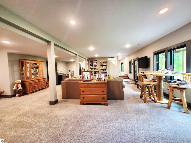 6238 E Gallivan Rd, Cedar, MI 49621 - living room with light colored carpet and recessed lighting