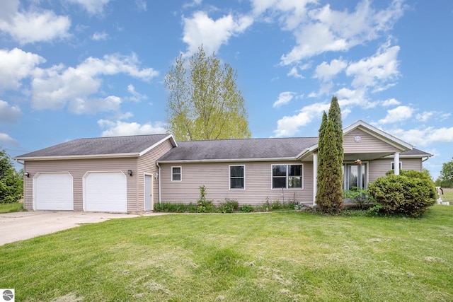 10745 W Remick Rd, Blanchard, MI 49310 - single story home featuring a garage, driveway, and a front lawn