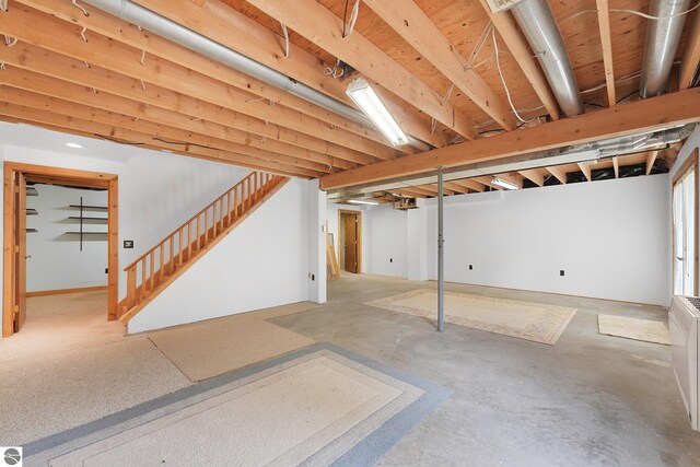 2460 E 26th Rd, Cadillac, MI 49601 - basement featuring stairway