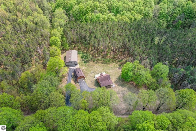2460 E 26th Rd, Cadillac, MI 49601 - view from above of property featuring a heavily wooded area