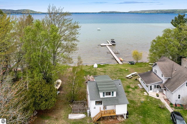 5434 W Macfarlane Rd, Glen Arbor, MI 49636 - aerial view of property and surrounding area with a nearby body of water