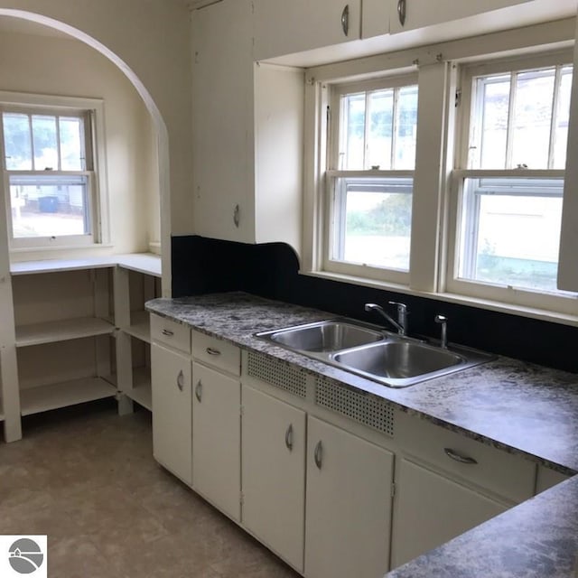 1022 S Lansing, Mount Pleasant, MI 48858 - kitchen with a sink, healthy amount of natural light, and white cabinetry