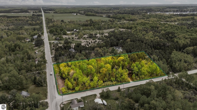 1912 Rosenburg Rd, Kalkaska, MI 49646 - aerial view of property's location featuring a forest and property boundaries highlighted