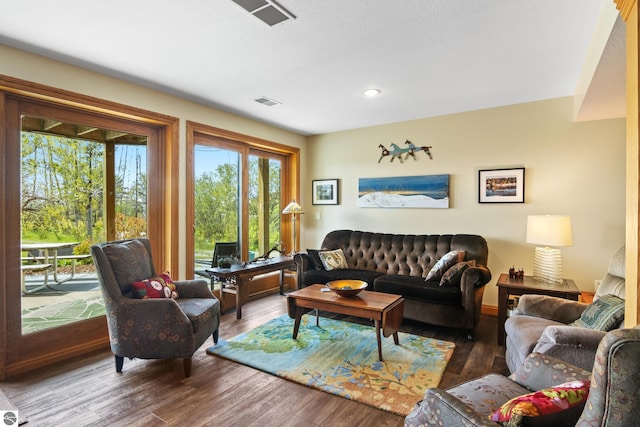 11896 Cabana Shores Rd, Williamsburg, MI 49690 - living area with wood finished floors and recessed lighting