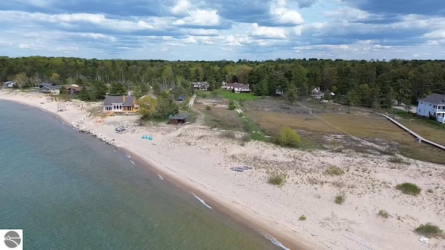 11896 Cabana Shores Rd, Williamsburg, MI 49690 - aerial view of property's location featuring a heavily wooded area and unending shoreline