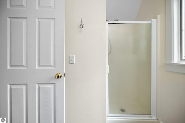 6675 Walker St, Benzonia, MI 49616 - bathroom featuring a stall shower