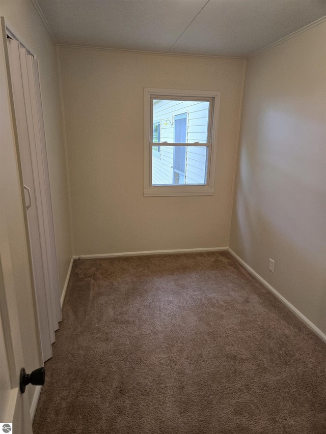 1023 S Elizabeth St, Mount Pleasant, MI 48858 - carpeted spare room with crown molding and baseboards