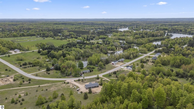11285 Lakeshore Dr, Buckley, MI 49620 - aerial view of property and surrounding area featuring a forest and a large body of water