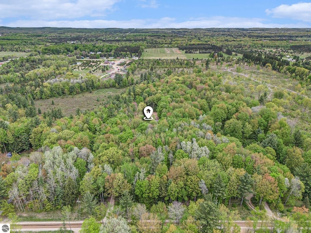 6313 E 34 1/2 Rd, Cadillac, MI 49601 - aerial overview of property's location featuring a forest