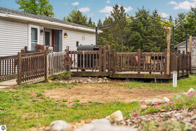 9170 Townline Rd, Kingsley, MI 49649 - view of yard featuring a deck