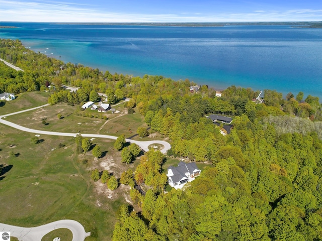 6848 S Carol Ann Dr, Traverse City, MI 49684 - view of property location featuring a heavily wooded area and a nearby body of water