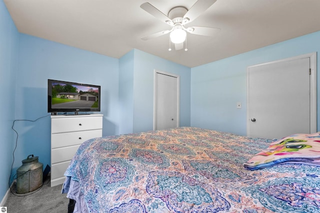 6148 S 27th Rd, Cadillac, MI 49601 - bedroom with carpet, a ceiling fan, and baseboards