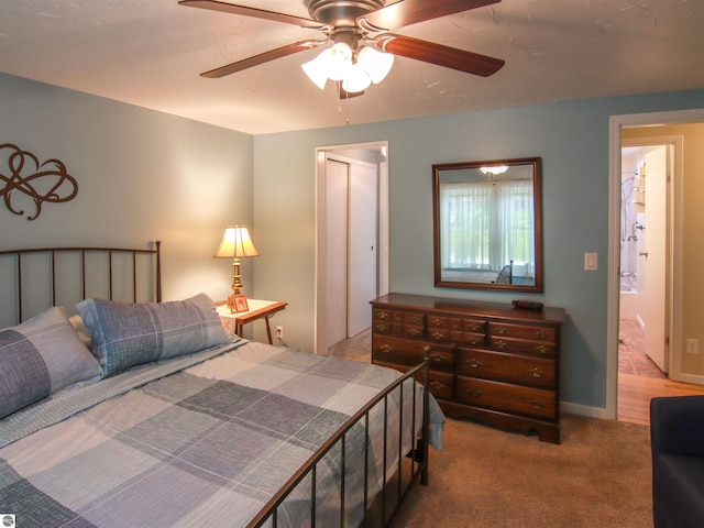 8086 Narrow Gauge Rd, Beulah, MI 49617 - bedroom featuring carpet floors and ceiling fan