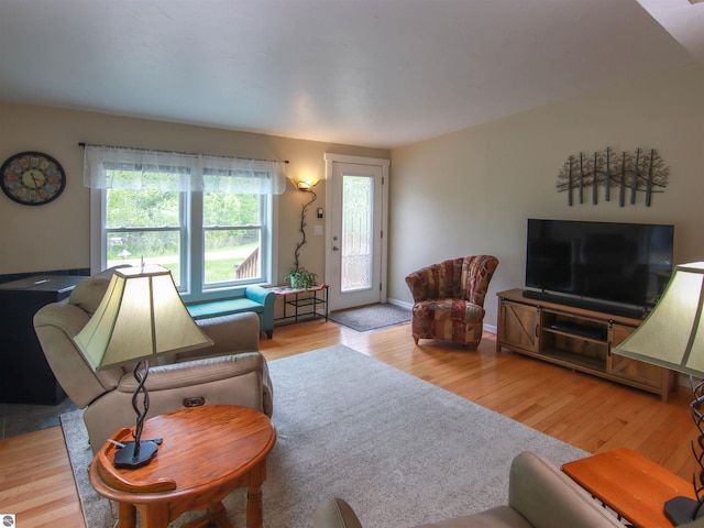 8086 Narrow Gauge Rd, Beulah, MI 49617 - living area featuring wood finished floors