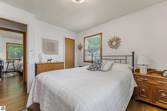 7510 Crystal Dr, Beulah, MI 49616 - bedroom with dark wood finished floors