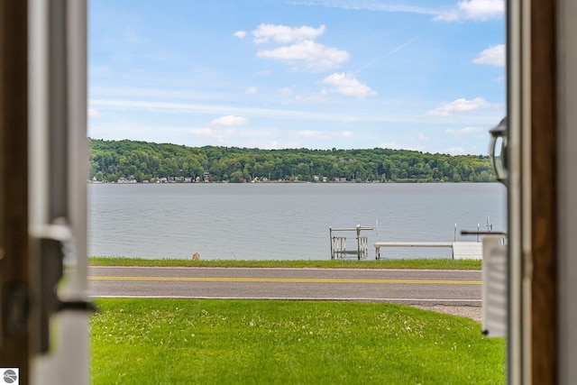 7510 Crystal Dr, Beulah, MI 49616 - water view with a forest
