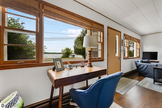 7510 Crystal Dr, Beulah, MI 49616 - office space featuring wood finished floors