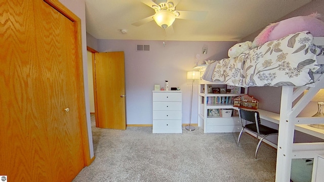 2152 Cornerstone Dr, Mount Pleasant, MI 48858 - bedroom with carpet floors, baseboards, and a ceiling fan