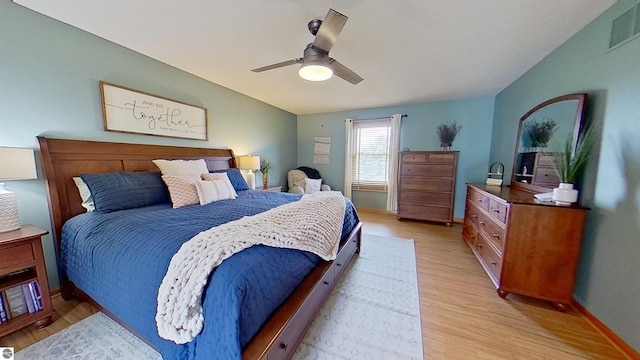 2152 Cornerstone Dr, Mount Pleasant, MI 48858 - bedroom featuring light wood-style floors and a ceiling fan