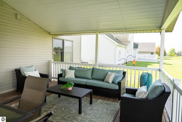 2152 Cornerstone Dr, Mount Pleasant, MI 48858 - sunroom / solarium featuring an outdoor hangout area