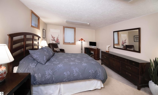 10226 Deerpath N, Traverse City, MI 49685 - bedroom featuring light colored carpet and a textured ceiling