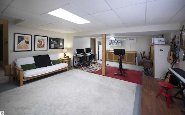 10226 Deerpath N, Traverse City, MI 49685 - living room featuring a drop ceiling and an office area