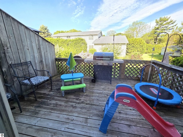 902 S Crapo St, Mount Pleasant, MI 48858 - wooden deck featuring grilling area