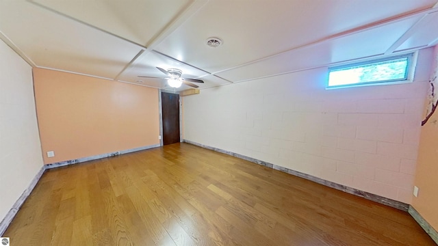 3145 S Concourse Dr, Mount Pleasant, MI 48858 - below grade area featuring light wood-type flooring and baseboards