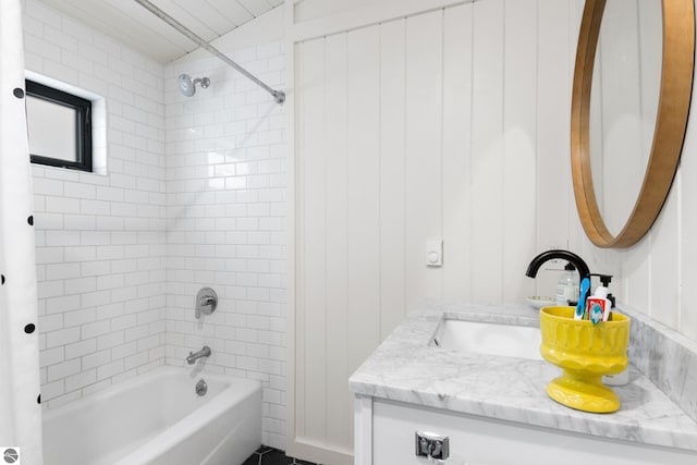 8489 S Glen Lake Rd, Glen Arbor, MI 49636 - bathroom featuring vanity and shower / bath combination