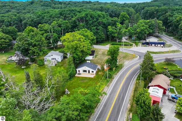 8489 S Glen Lake Rd, Glen Arbor, MI 49636 - bird's eye view of a heavily wooded area