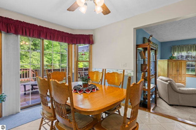 11103 S Ramblewood Dr, Cedar, MI 49621 - dining room featuring healthy amount of natural light and a ceiling fan