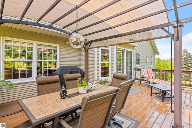 11103 S Ramblewood Dr, Cedar, MI 49621 - deck with a pergola and outdoor dining area