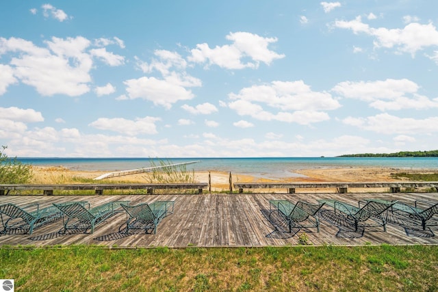 12150 N Seven Pines Rd, Northport, MI 49670 - view of pool featuring view of water and beach