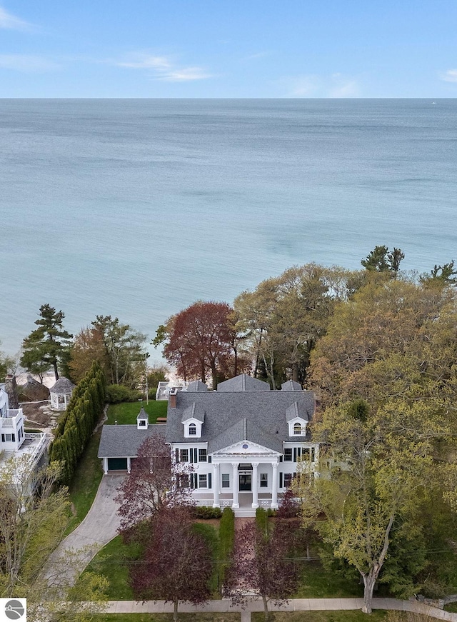 431 Michigan Ave, Charlevoix, MI 49720 - view from above of property with a nearby body of water